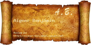 Aigner Benjámin névjegykártya
