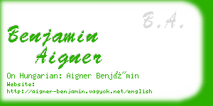 benjamin aigner business card